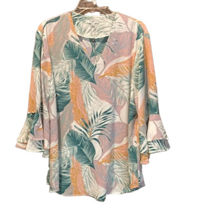 NWOT Profile Apparel Tropical Print Blouse Size 2XL
